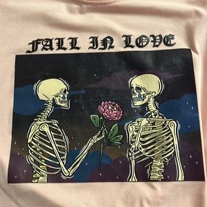 Romwe Skeleton Graphic T-shirt Sm oversized